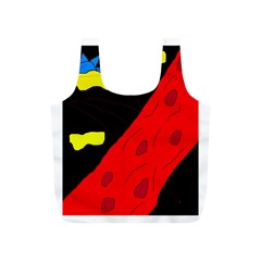 Red Abstraction Full Print Recycle Bags (s)  by Valentinaart