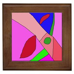 Pink Abstraction Framed Tiles by Valentinaart