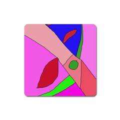 Pink Abstraction Square Magnet by Valentinaart