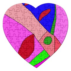 Pink Abstraction Jigsaw Puzzle (heart) by Valentinaart