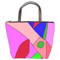 Pink Abstraction Bucket Bags by Valentinaart