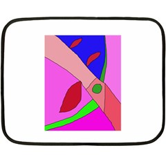 Pink Abstraction Fleece Blanket (mini) by Valentinaart