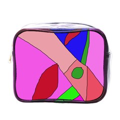 Pink Abstraction Mini Toiletries Bags by Valentinaart