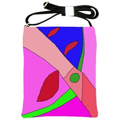 Pink Abstraction Shoulder Sling Bags by Valentinaart