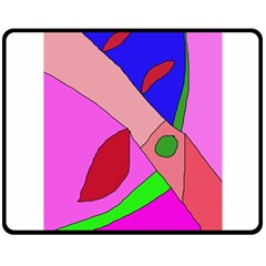 Pink Abstraction Fleece Blanket (medium)  by Valentinaart