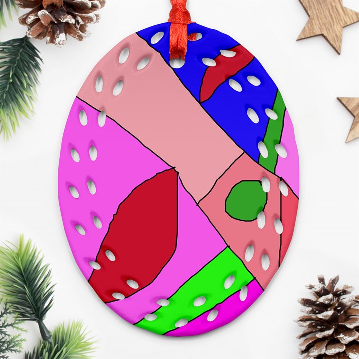 Pink abstraction Ornament (Oval Filigree) 