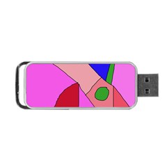 Pink Abstraction Portable Usb Flash (one Side) by Valentinaart