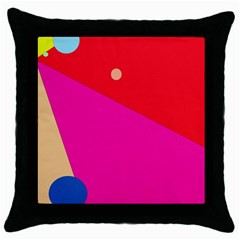 Colorful Abstraction Throw Pillow Case (black) by Valentinaart