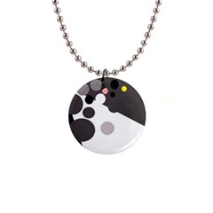 Gray, Yellow And Pink Dots Button Necklaces by Valentinaart