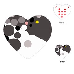 Gray, Yellow And Pink Dots Playing Cards (heart)  by Valentinaart