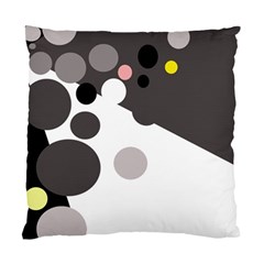 Gray, Yellow And Pink Dots Standard Cushion Case (two Sides) by Valentinaart