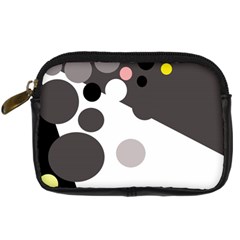 Gray, Yellow And Pink Dots Digital Camera Cases by Valentinaart