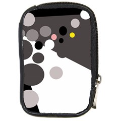 Gray, Yellow And Pink Dots Compact Camera Cases by Valentinaart