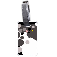 Gray, Yellow And Pink Dots Luggage Tags (one Side)  by Valentinaart