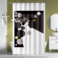 Gray, Yellow And Pink Dots Shower Curtain 48  X 72  (small)  by Valentinaart