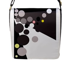 Gray, Yellow And Pink Dots Flap Messenger Bag (l)  by Valentinaart