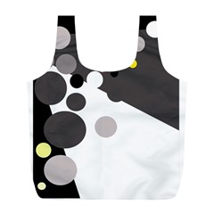 Gray, Yellow And Pink Dots Full Print Recycle Bags (l)  by Valentinaart