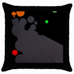 Colorful Dots Throw Pillow Case (black) by Valentinaart