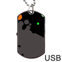 Colorful Dots Dog Tag Usb Flash (one Side) by Valentinaart