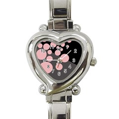 Pink Dots Heart Italian Charm Watch by Valentinaart