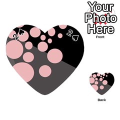 Pink Dots Playing Cards 54 (heart)  by Valentinaart