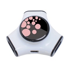 Pink Dots 3-port Usb Hub by Valentinaart