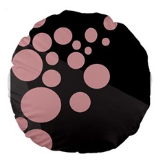 Pink Dots Large 18  Premium Round Cushions by Valentinaart