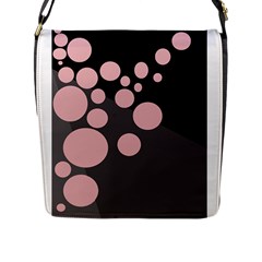 Pink Dots Flap Messenger Bag (l)  by Valentinaart