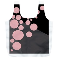 Pink Dots Full Print Recycle Bags (l)  by Valentinaart