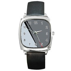 Elegant Gray Square Metal Watch by Valentinaart