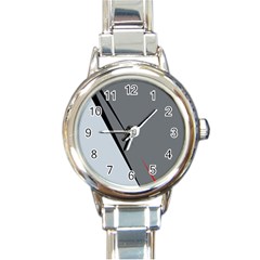 Elegant Gray Round Italian Charm Watch by Valentinaart