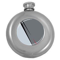 Elegant Gray Round Hip Flask (5 Oz) by Valentinaart