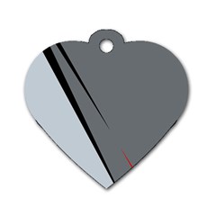 Elegant Gray Dog Tag Heart (one Side) by Valentinaart