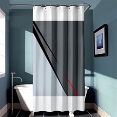 Elegant Gray Shower Curtain 36  X 72  (stall)  by Valentinaart