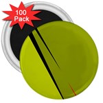 Yellow elegant design 3  Magnets (100 pack) Front