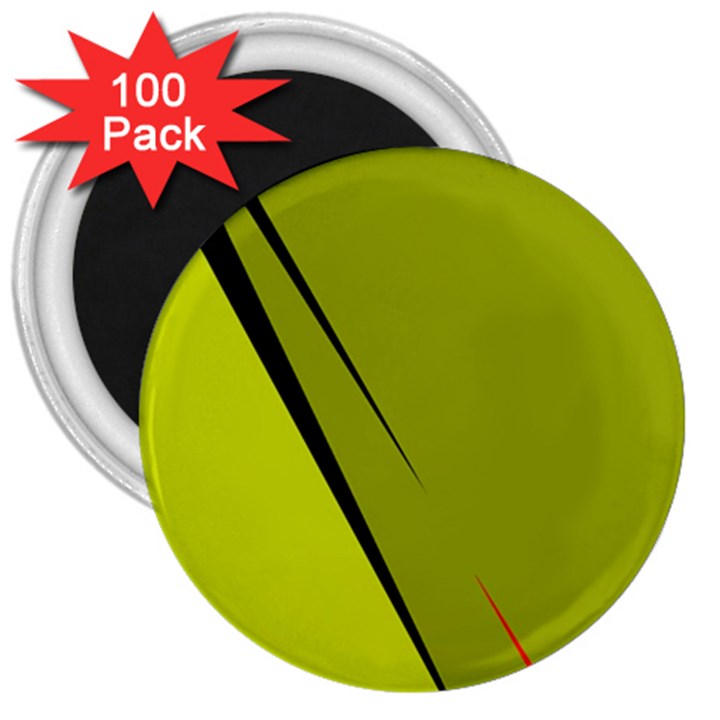 Yellow elegant design 3  Magnets (100 pack)