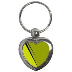 Yellow Elegant Design Key Chains (heart)  by Valentinaart