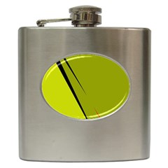 Yellow Elegant Design Hip Flask (6 Oz) by Valentinaart