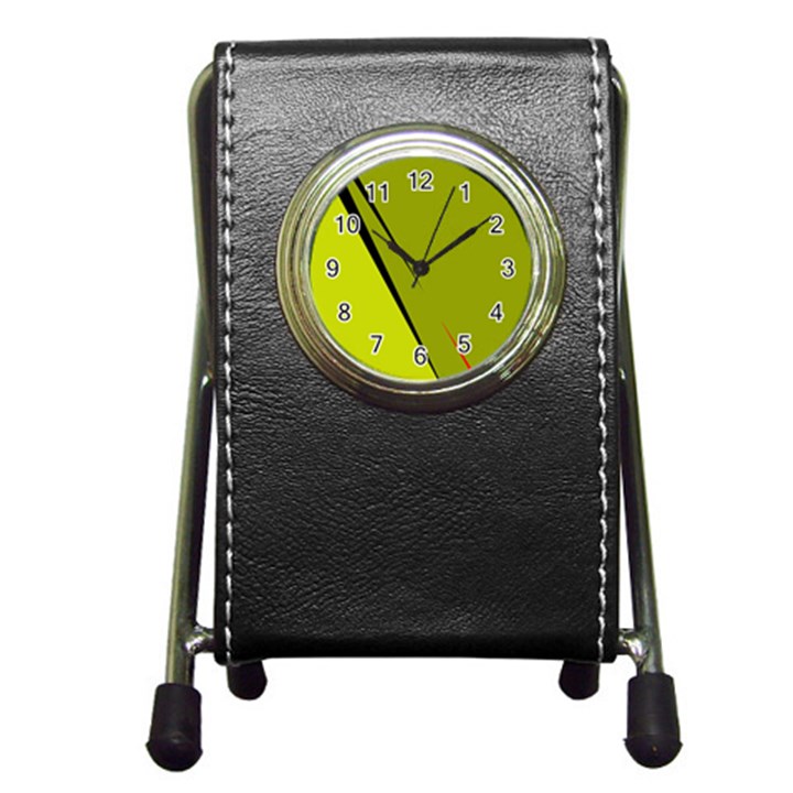 Yellow elegant design Pen Holder Desk Clocks