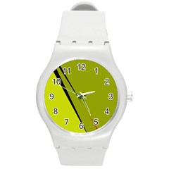 Yellow Elegant Design Round Plastic Sport Watch (m) by Valentinaart