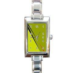 Yellow Elegant Design Rectangle Italian Charm Watch by Valentinaart