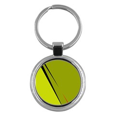 Yellow Elegant Design Key Chains (round)  by Valentinaart