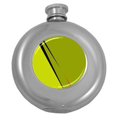 Yellow Elegant Design Round Hip Flask (5 Oz) by Valentinaart