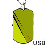 Yellow elegant design Dog Tag USB Flash (Two Sides)  Front