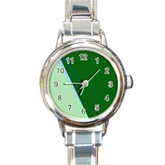 Green Design Round Italian Charm Watch by Valentinaart