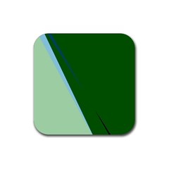 Green Design Rubber Coaster (square)  by Valentinaart