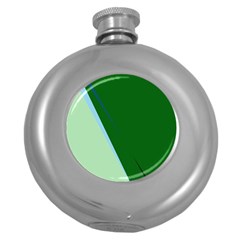 Green Design Round Hip Flask (5 Oz) by Valentinaart