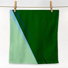 Green Design Face Towel by Valentinaart