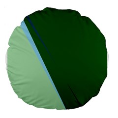 Green Design Large 18  Premium Flano Round Cushions by Valentinaart