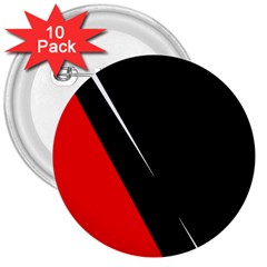 Black And Red Design 3  Buttons (10 Pack)  by Valentinaart